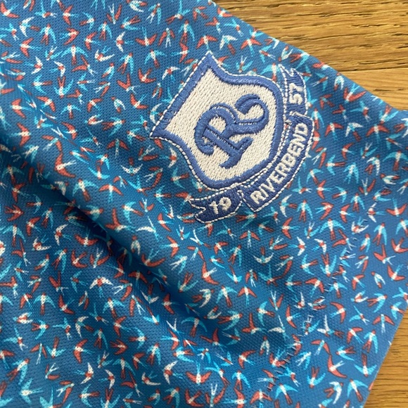 Peter Millar Men’s Summer Comfort Blue Bird Golf Polo with logo on sleeve XL EUC - Picture 3 of 4